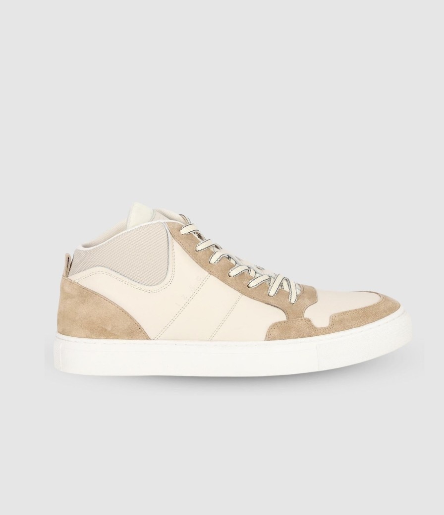 Chaussures IZAC | Baskets Montantes Bi-Matière Oslo Blanc_Beige