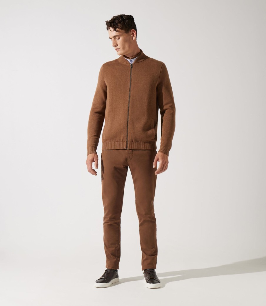 Vetements IZAC | Gilet Zippé Col Teddy Camel