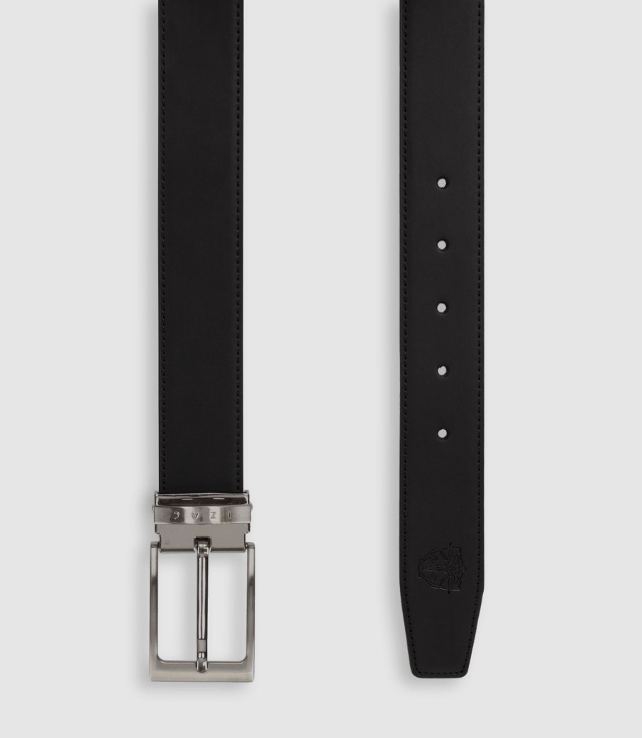 Accessoires IZAC | Ceinture Réversible 35Mm Black_Noir-Matt