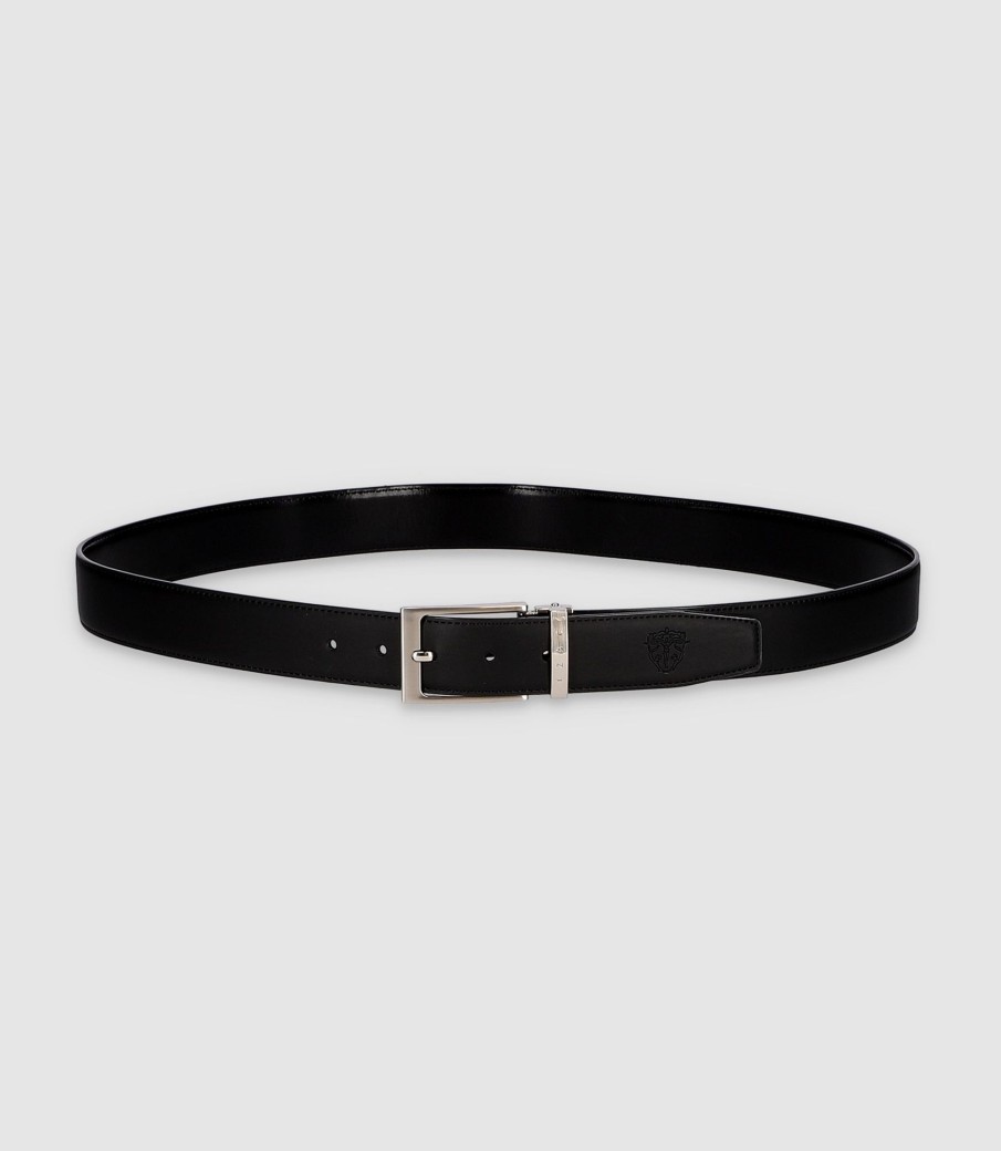 Accessoires IZAC | Ceinture Réversible 35Mm Black_Noir-Matt