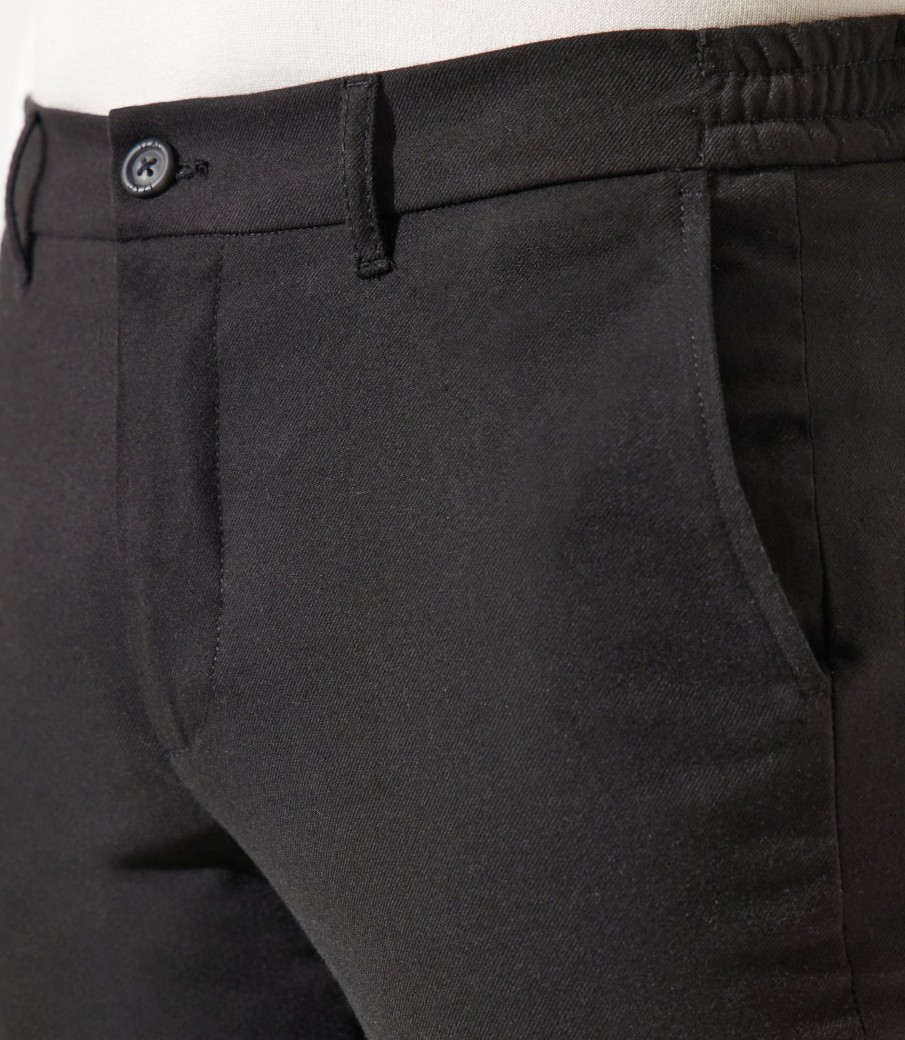 Vetements IZAC | Chino Taille Élastique Noir