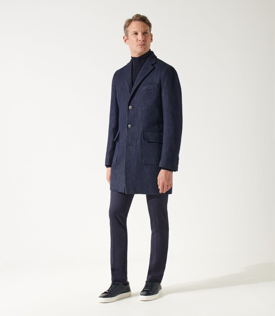 Vetements IZAC | Manteau Croisé Bleu-Indigo