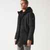 Vetements IZAC | Parka longue noire à capuche Mirko