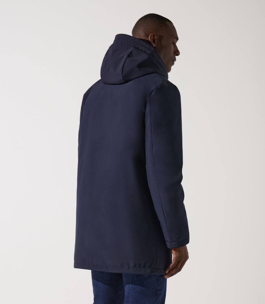 Vetements IZAC | Parka à capuche Mirko bleu marine