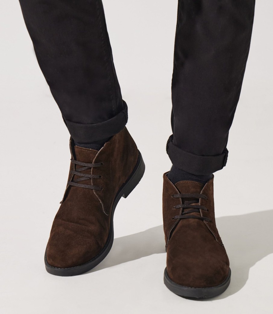 Chaussures IZAC | Bottes à lacets en daim marron Odessa