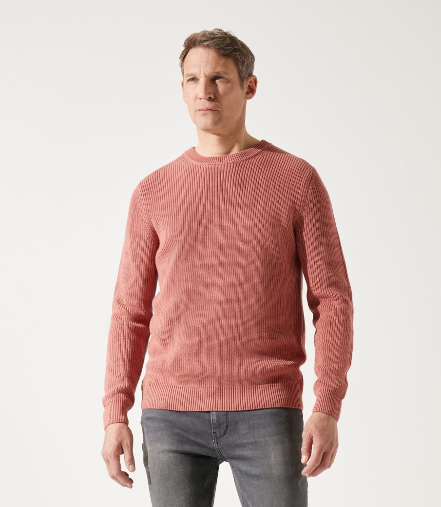 Vetements IZAC | Pull Col Rond Vieux Rose