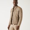 Vetements IZAC | Veste surchemise matelassée à col montant Maceo taupe