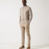 Vetements IZAC | Gilet Zipe Mix Matière Beige