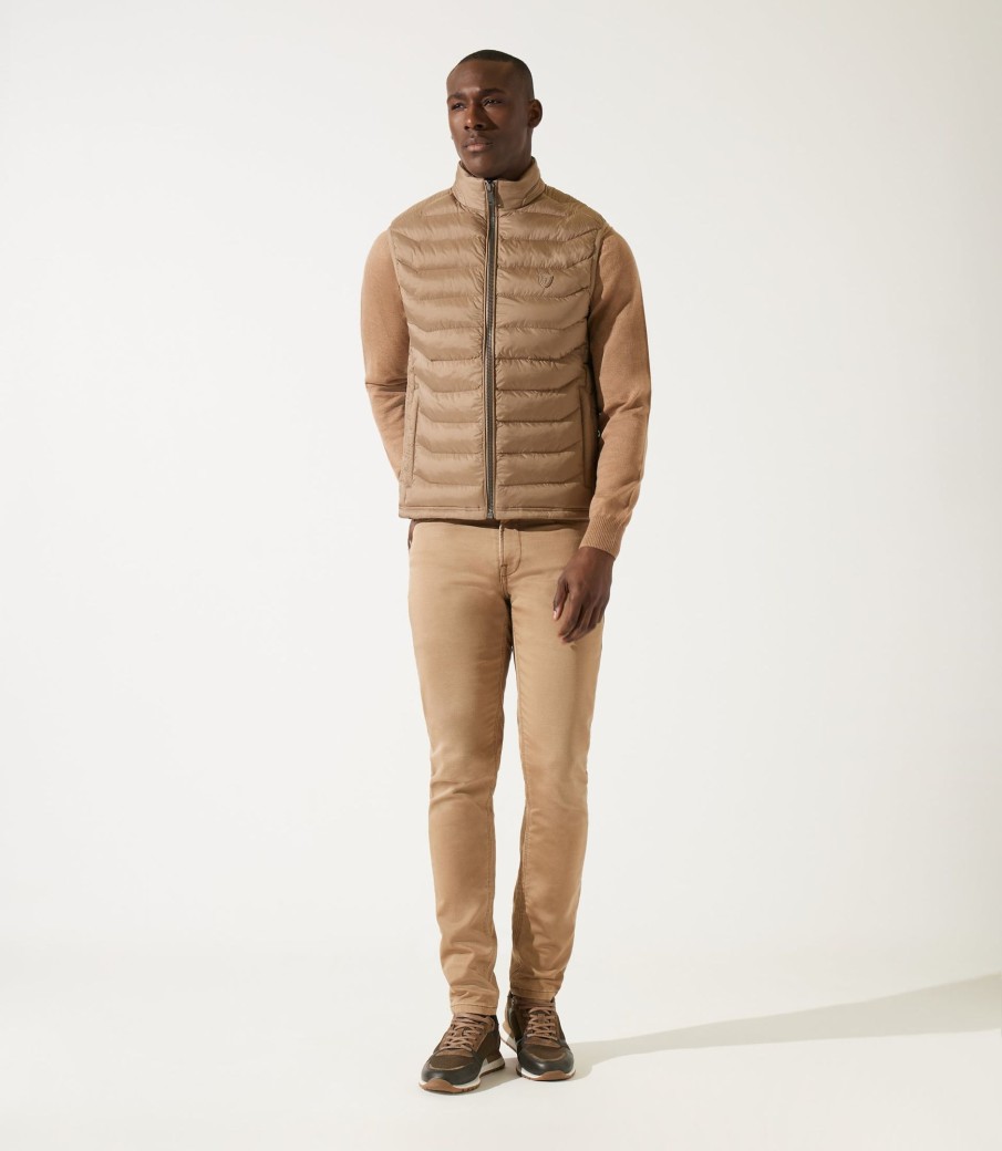 Vetements IZAC | Doudoune sans manches col montant beige Midori