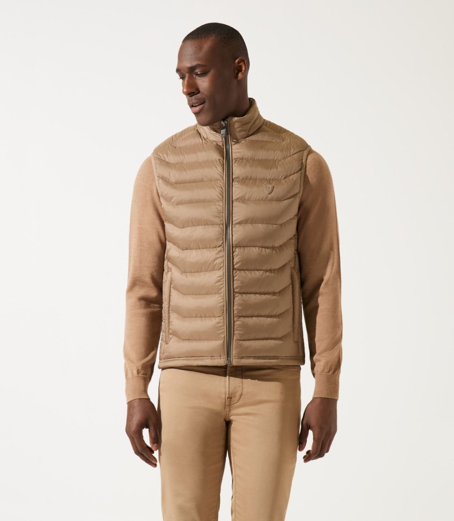 Vetements IZAC | Doudoune sans manches col montant beige Midori