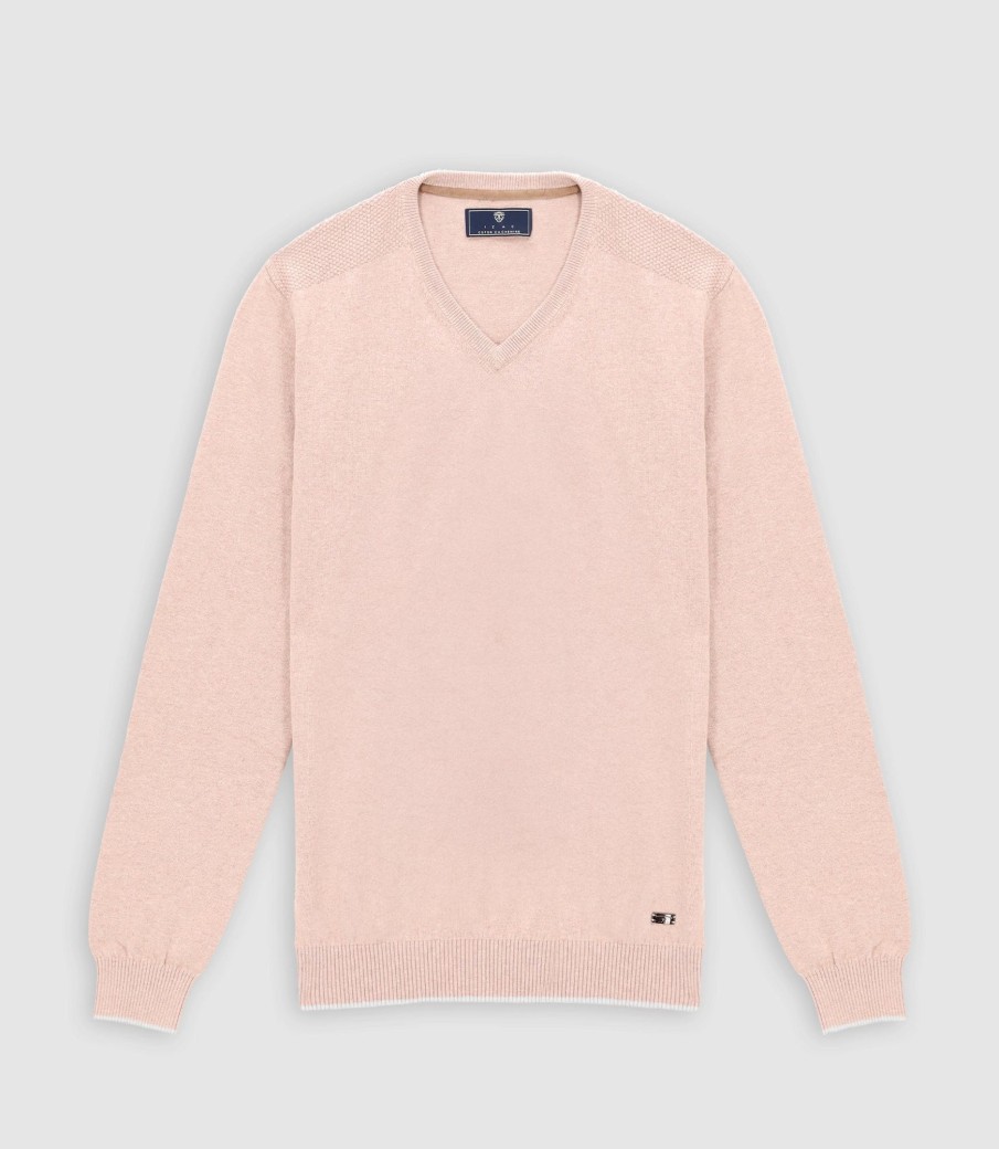 Vetements IZAC | Col V Beige-Rose