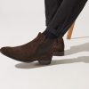 Chaussures IZAC | Bottes élastiques en daim marron Opheli