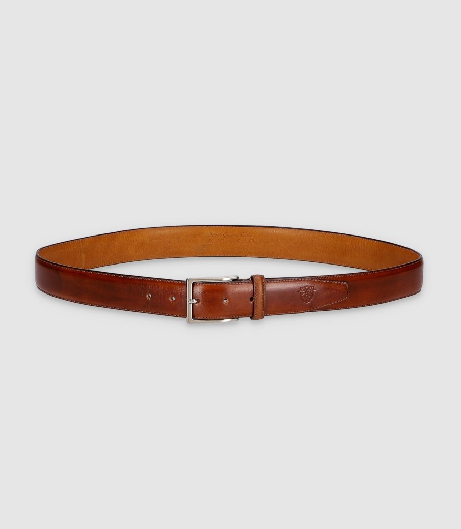 Accessoires IZAC | Ceinture 35 Patine Couture Marron Clair