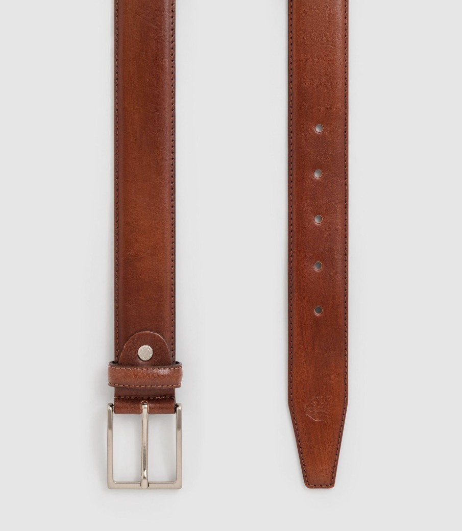 Accessoires IZAC | Ceinture 35 Patine Couture Marron Clair