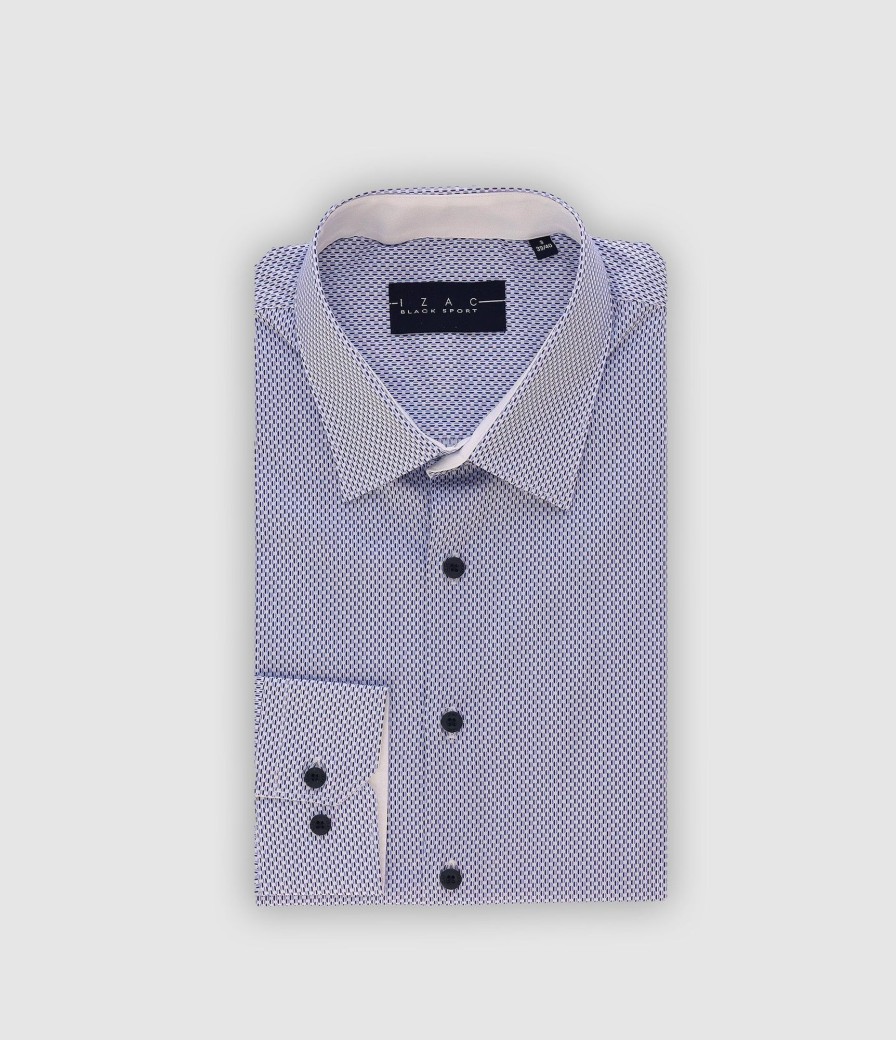 Vetements IZAC | Chemise Marine_Blanc