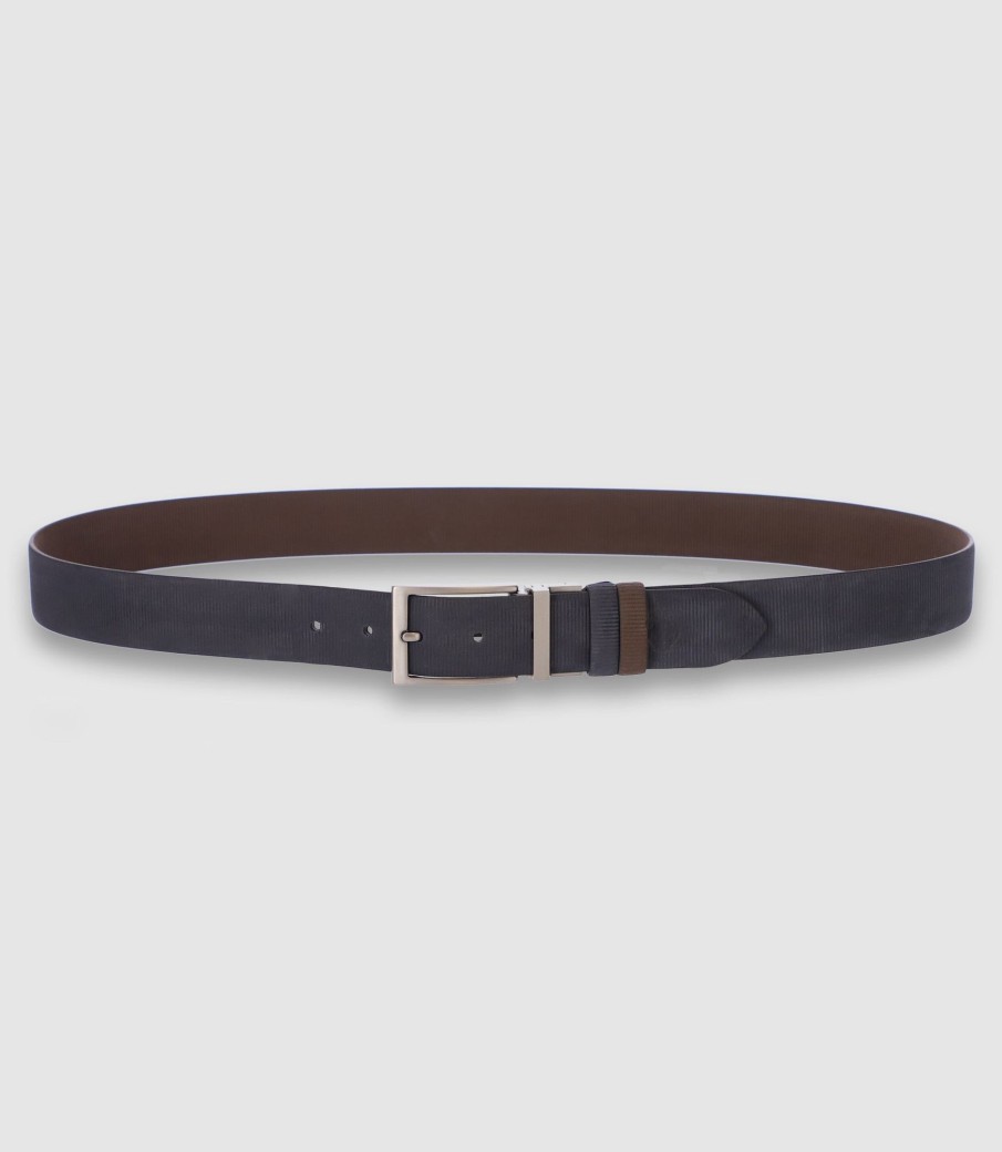 Accessoires IZAC | Ceinture décontractée Marine_Marron