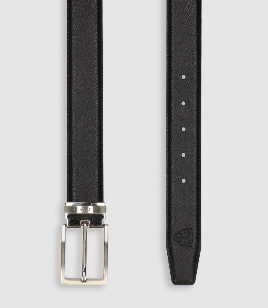 Accessoires IZAC | Ceinture Réversible 35Mm Black_Noir-Matt