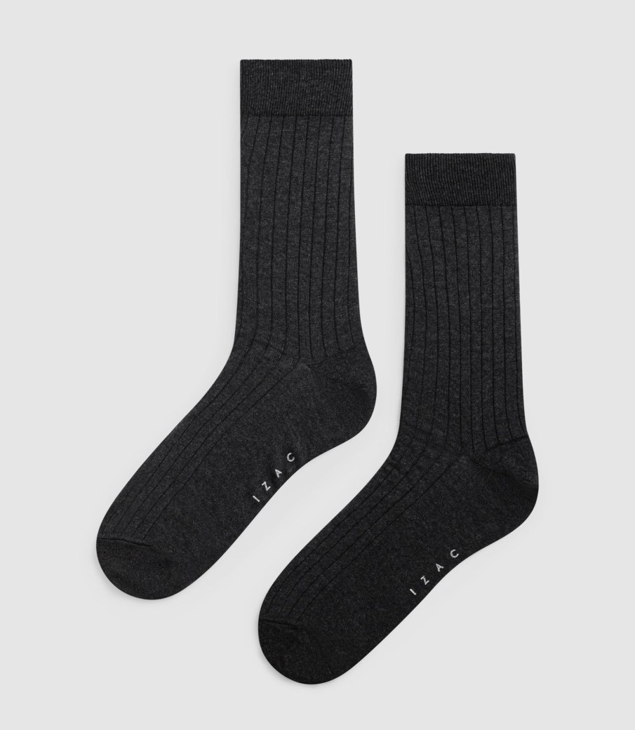 Accessoires IZAC | Chaussettes côtelées noires