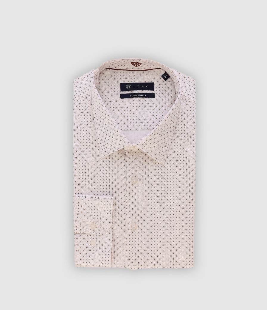 Vetements IZAC | Chemise Blanc_Marron