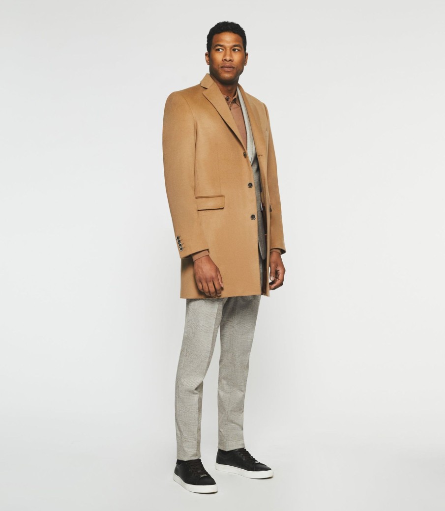 Vetements IZAC | Manteau Laine Et Cachemire Camel Indalecio