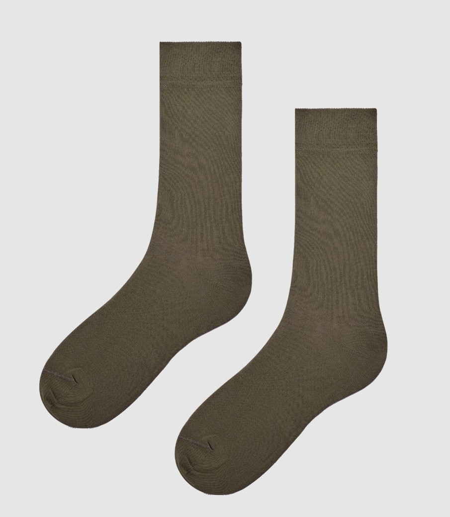 Accessoires IZAC | Ohchaussettes Pack2 Co/Stretch Kaki