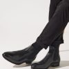 Chaussures IZAC | Bottine élastique en cuir noir Otis