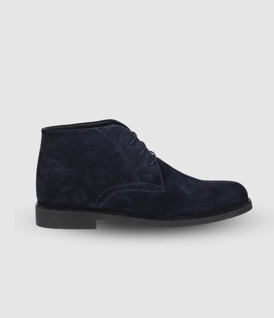 Chaussures IZAC | Bottes à lacets en daim bleu marine Odessa