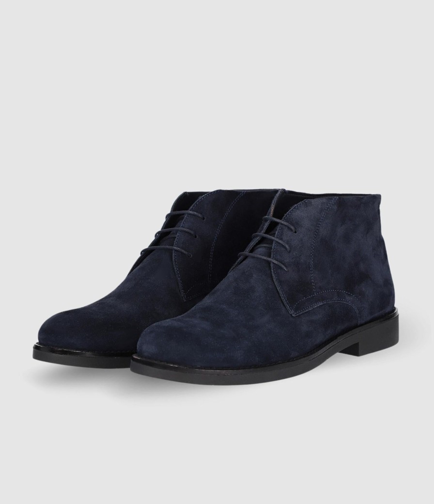 Chaussures IZAC | Bottes à lacets en daim bleu marine Odessa