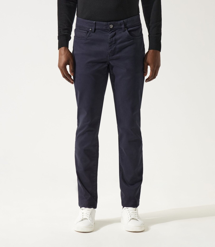 Vetements IZAC | Chino uni bleu marine