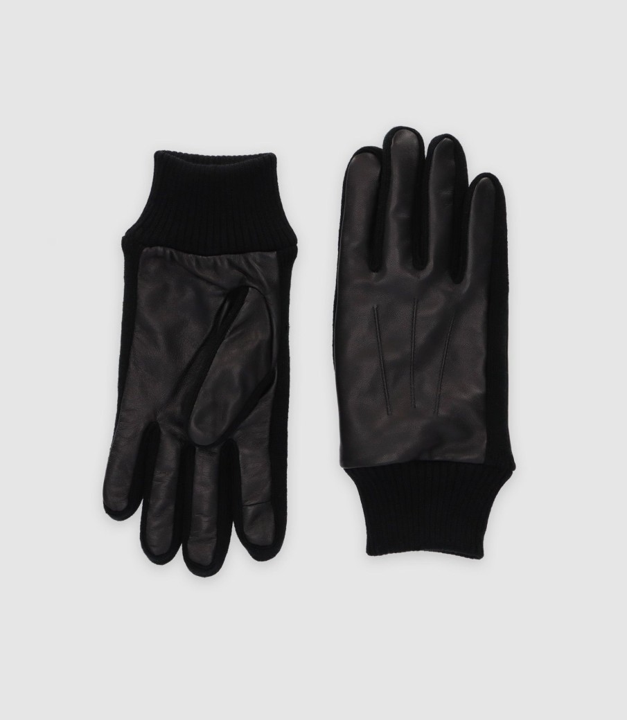 Accessoires IZAC | Gants en cuir noirs