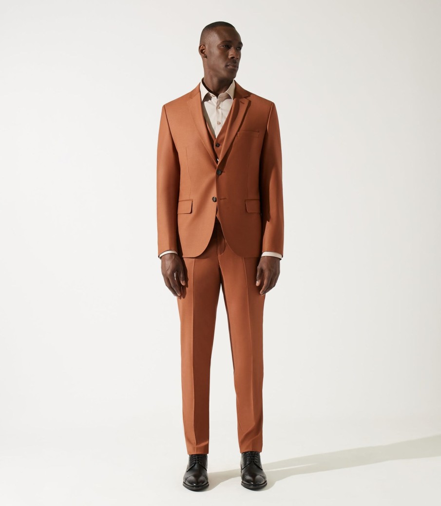 Vetements IZAC Mariages & Ceremonies | Costume 2 Boutons Orange-Brule