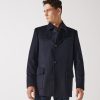 Vetements IZAC | Manteau City En Laine Cachemire Marine