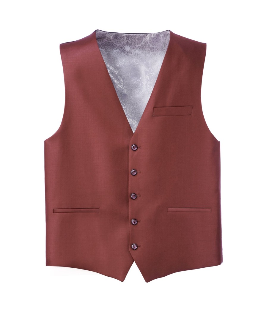 Vetements IZAC Costumes 3 Pieces | Gilet de ville bordeaux "Lbello"