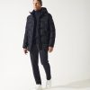 Vetements IZAC | Parka longue matelassée bleu marine Mikita