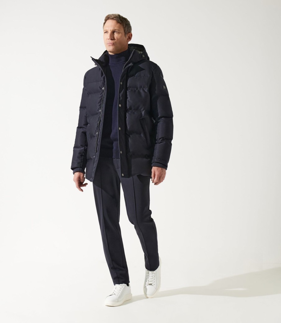 Vetements IZAC | Parka longue matelassée bleu marine Mikita