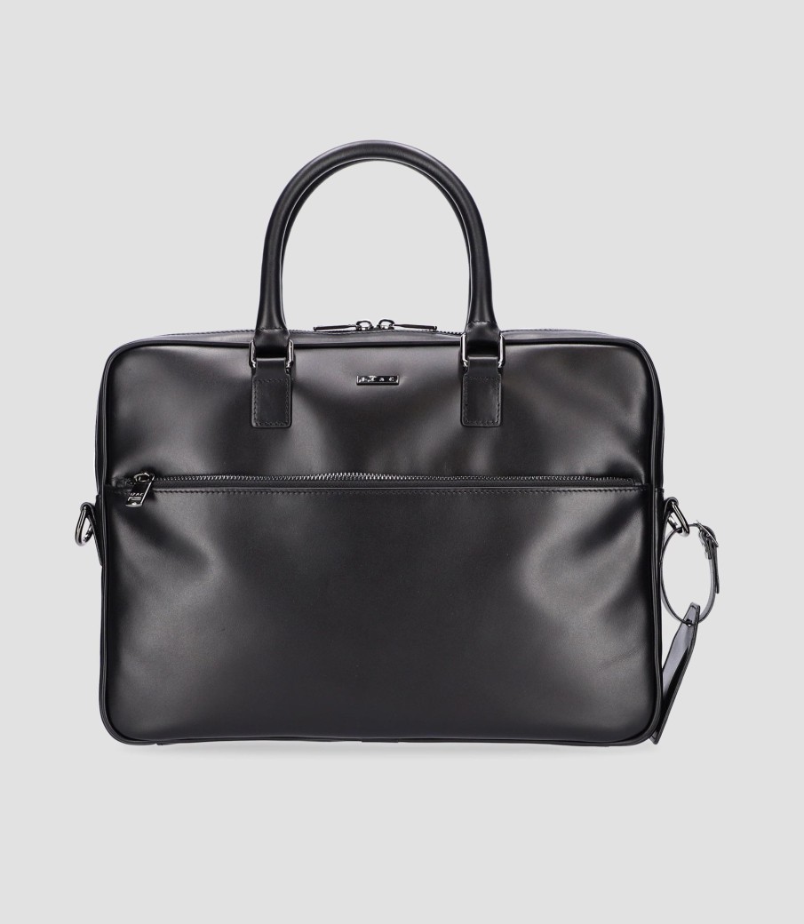 Accessoires IZAC | Sac Business En Cuir Noir Wena