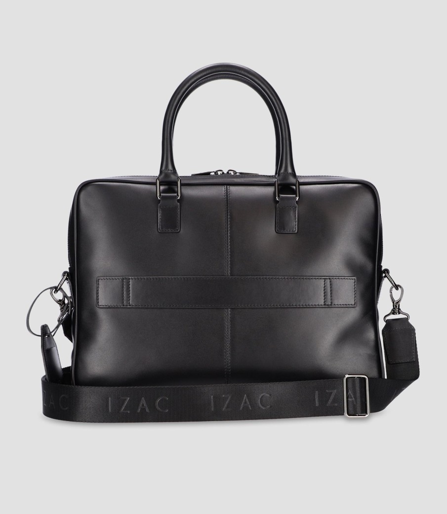 Accessoires IZAC | Sac Business En Cuir Noir Wena