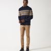 Vetements IZAC | Col Rond Jacquard Marine