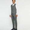 Vetements IZAC Costumes 3 Pieces | Gilet de costume à carreaux gris Xsobre