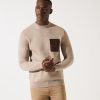 Vetements IZAC | Poche Beige Col Rond