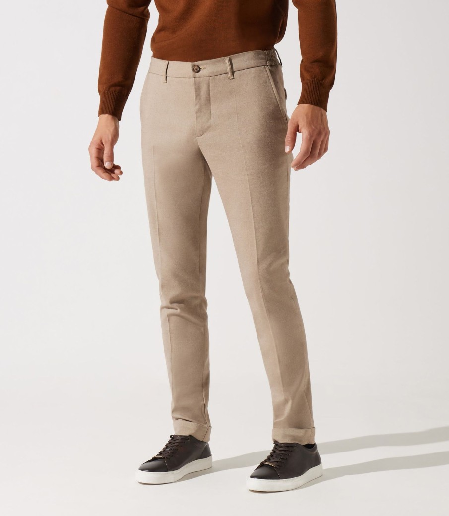 Vetements IZAC | Chino Beige Taille Élastique