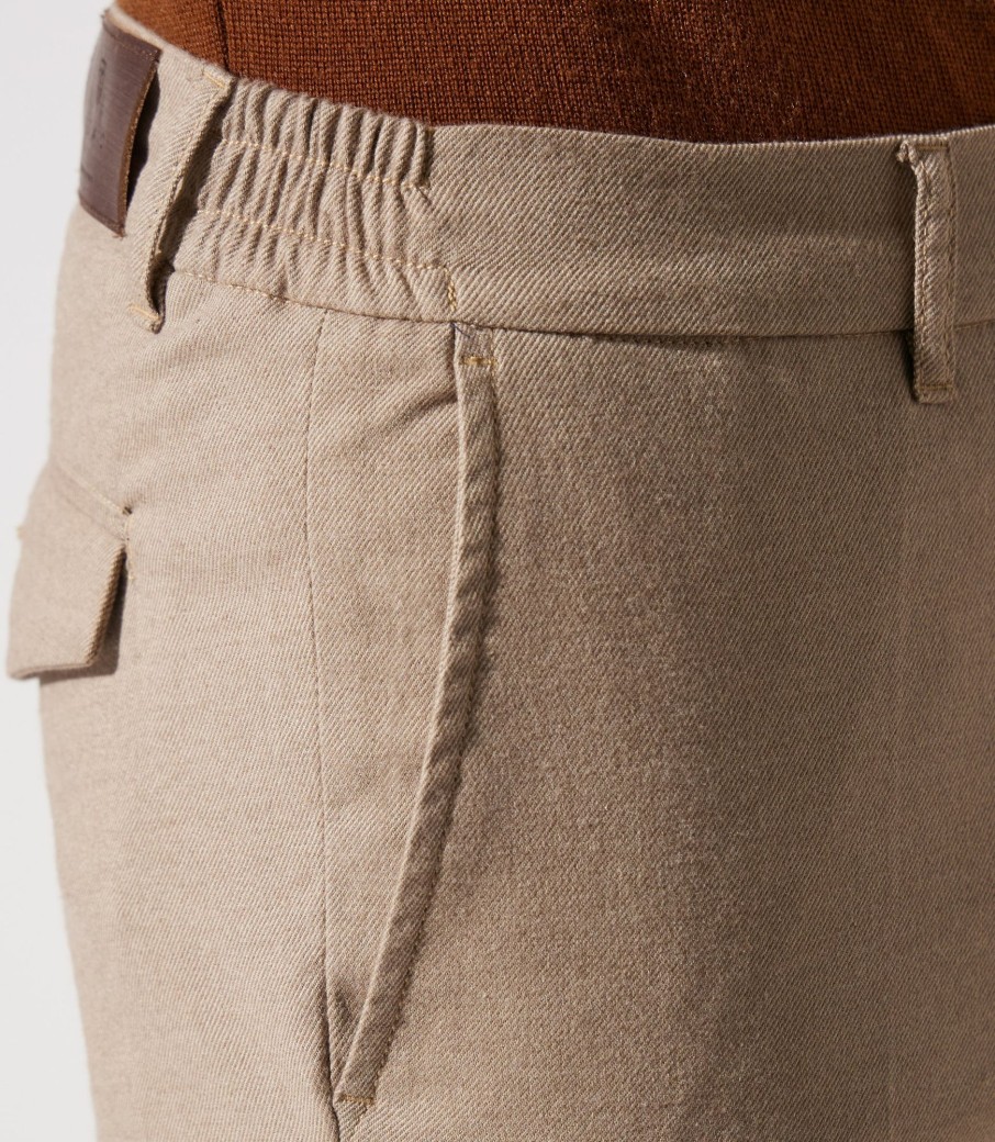 Vetements IZAC | Chino Beige Taille Élastique