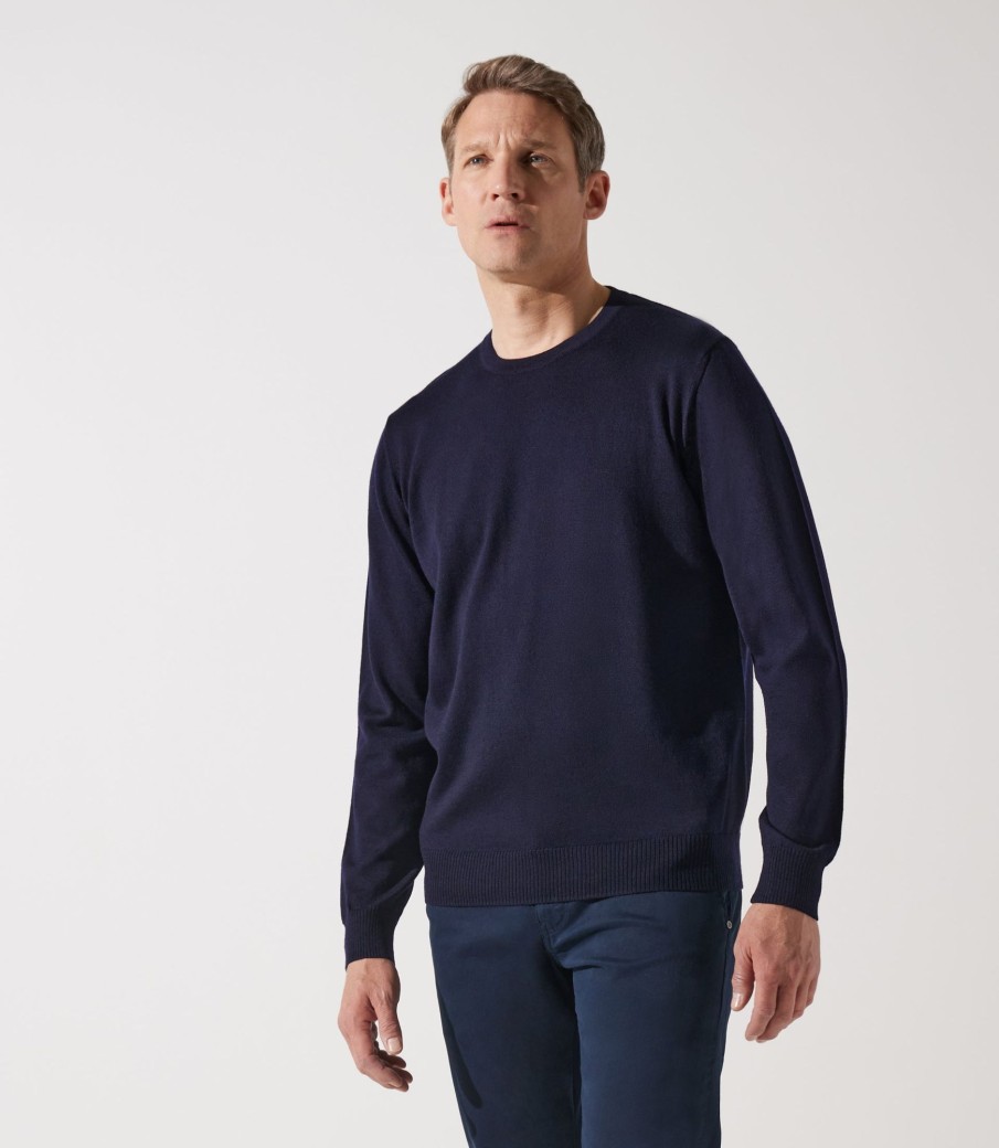 Vetements IZAC | Pull Col Rond Marine