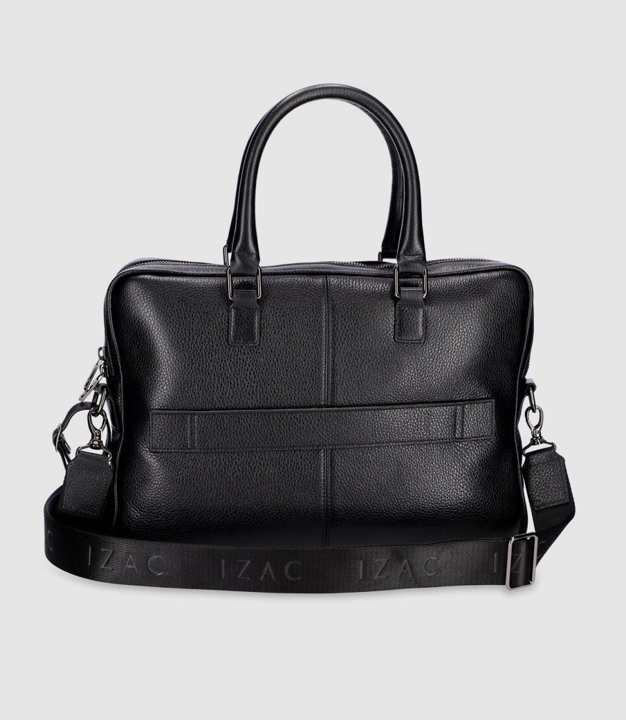 Accessoires IZAC | Sac Business En Cuir Noir Wallas