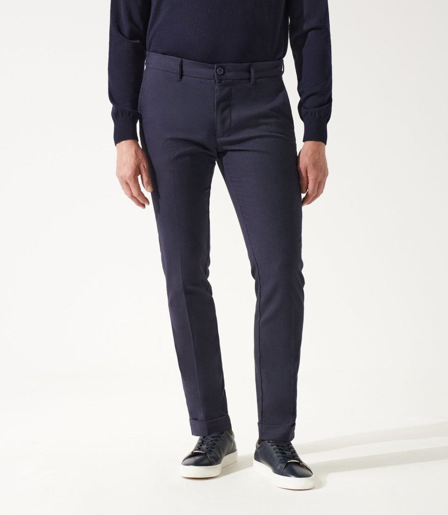 Vetements IZAC | Chino Taille Élastique Marine