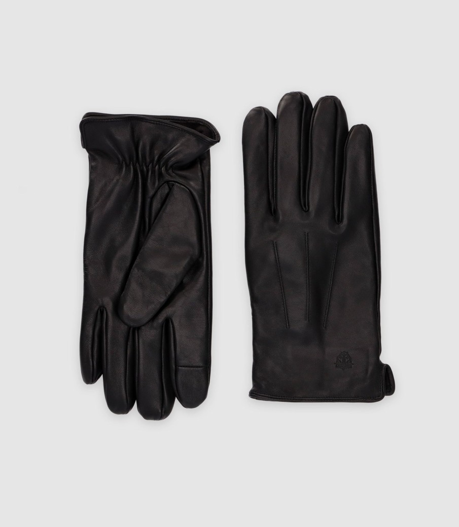 Accessoires IZAC | Gants en cuir noirs