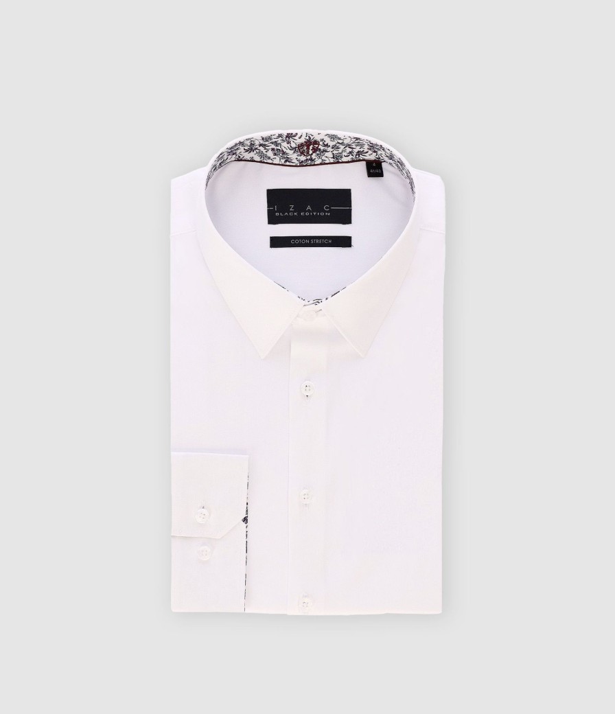 Vetements IZAC | Chemise Blanc_Bordeaux